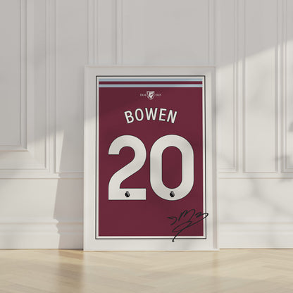 Jarrod Bowen 24/25 West Ham United Home Shirt Poster