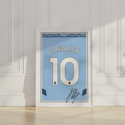 Jack Grealish 24/25 Man City Home Shirt Poster