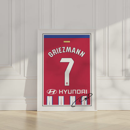 Antoine Griezmann 24/25 Athletico Madrid Home Shirt Poster