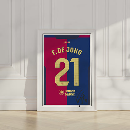 Frenkie de Jong 24/25 Barcelona Home Shirt Poster