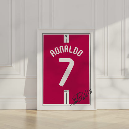 Cristiano Ronaldo 07/08 Man Utd Classic Home Shirt Poster