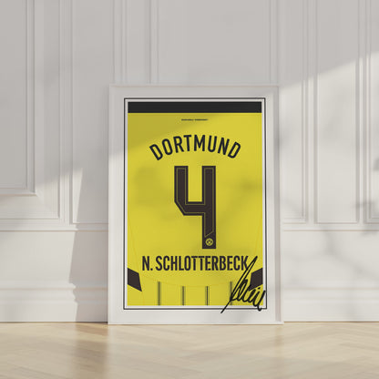 Nico Schlotterbeck 24/25 Dortmund Home Shirt Poster