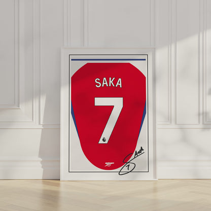 Bukayo Saka 24/25 Arsenal Home Shirt Poster