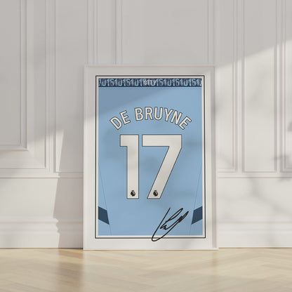 Kevin De Bruyne 24/25 Man City Home Shirt Poster