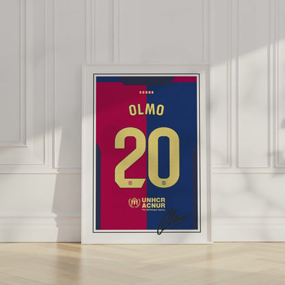 Dani Olmo 24/25 Barcelona Home Shirt Poster