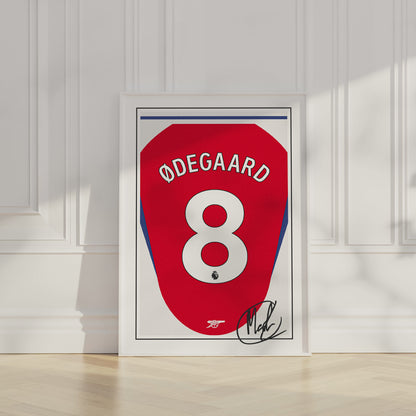 Martin Odegaard 24/25 Arsenal Home Shirt Poster