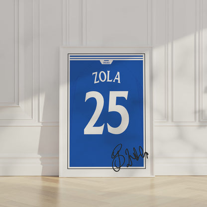 Gianfranco Zola 99/02 Chelsea Classic Home Shirt Poster