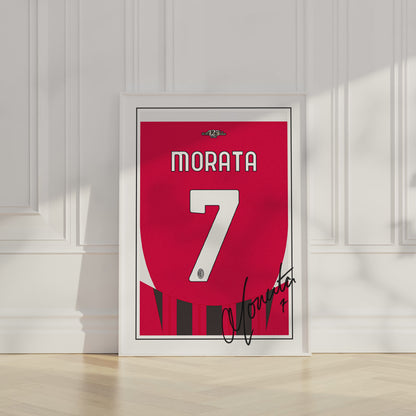 Alvaro Morata 24/25 AC Milan Home Shirt Poster