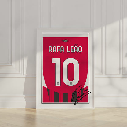 Rafael Leao 24/25 AC Milan Home Shirt Poster