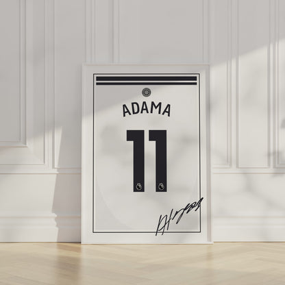 Adama Traore 24/25 Fulham Home Shirt Poster