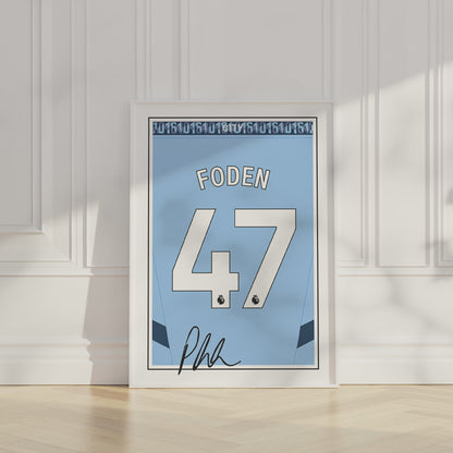 Phil Foden 24/25 Man City Home Shirt Poster