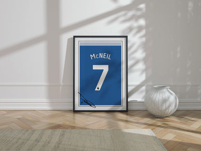 Dwight McNeil 24/25 Everton Home Shirt Poster