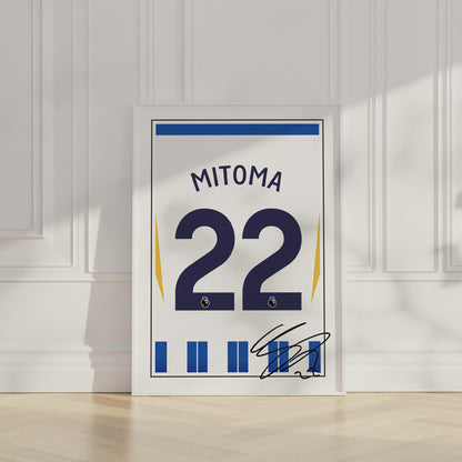 Kaoru Mitoma 24/25 Brighton Home Shirt Poster