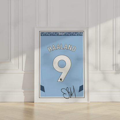 Erling Haaland 24/25 Man City Home Shirt Poster