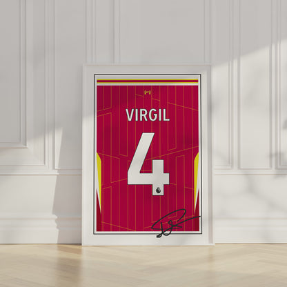 Virgil van Dijk 24/25 Liverpool Home Shirt Poster