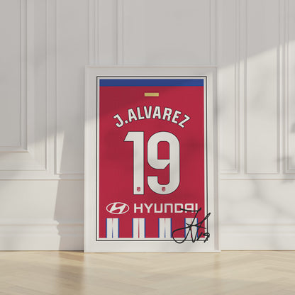 Julian Alvarez 24/25 Athletico Madrid Home Shirt Poster